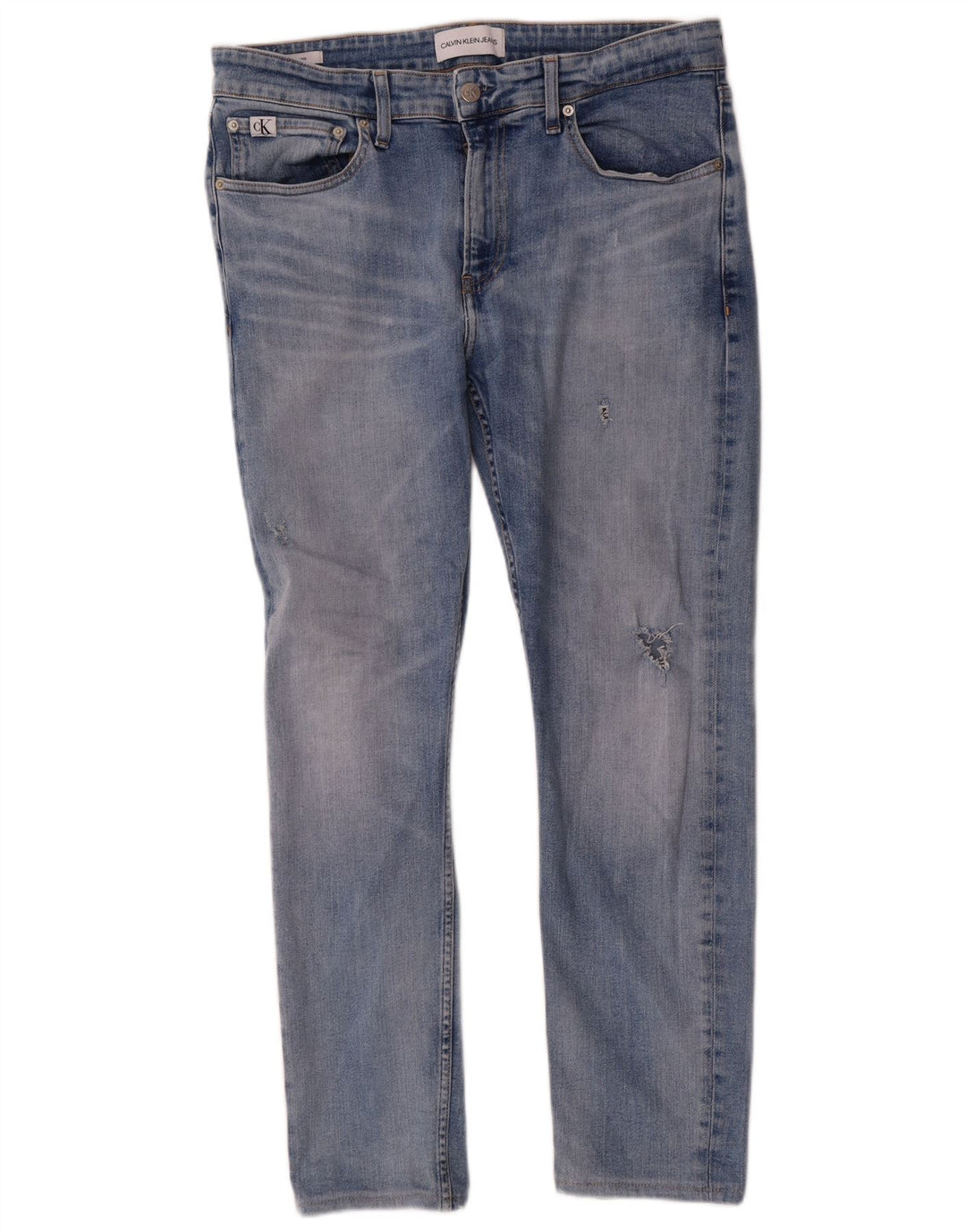Calvin Klein Herre Slim Jeans W32 L30 Blå Bomuld