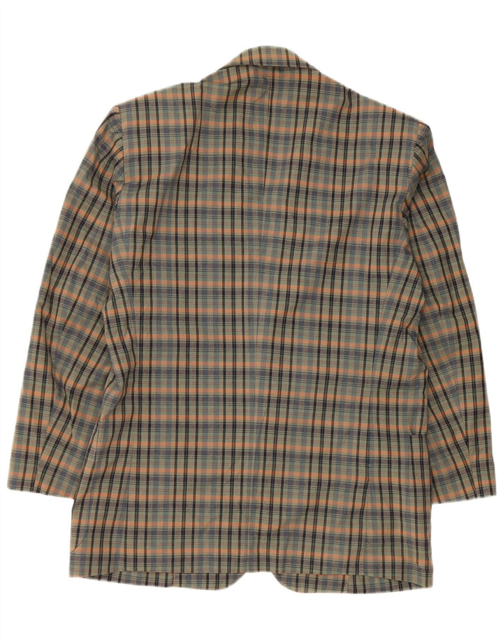 Ingram Dame Azimut 2 Button Blazer Jacket IT 48 XL Grøn ternet bomuld