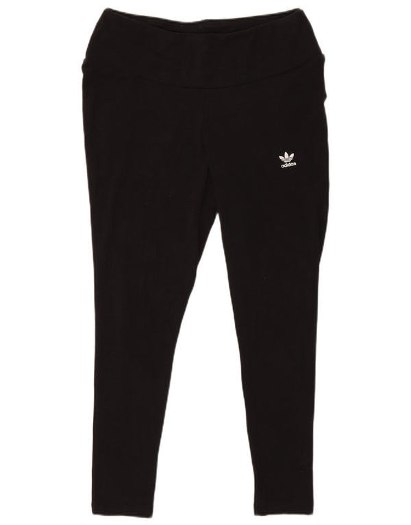 Adidas Dame Leggings UK 18 XL Sort Bomuld