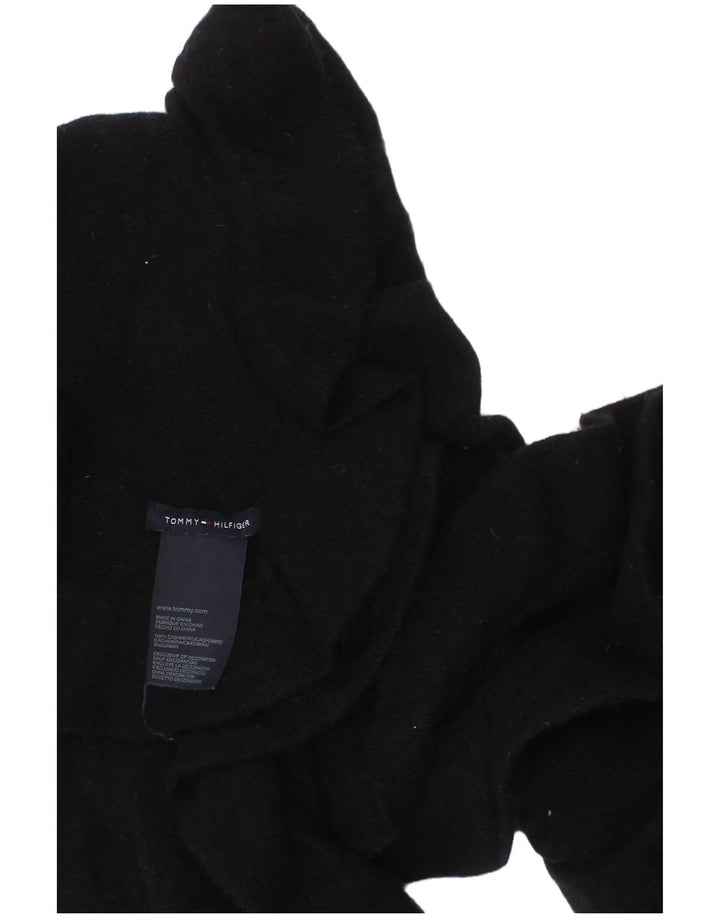 Tommy Hilfiger Dame Flæsestrikket tørklæde One Size Black Cashmere