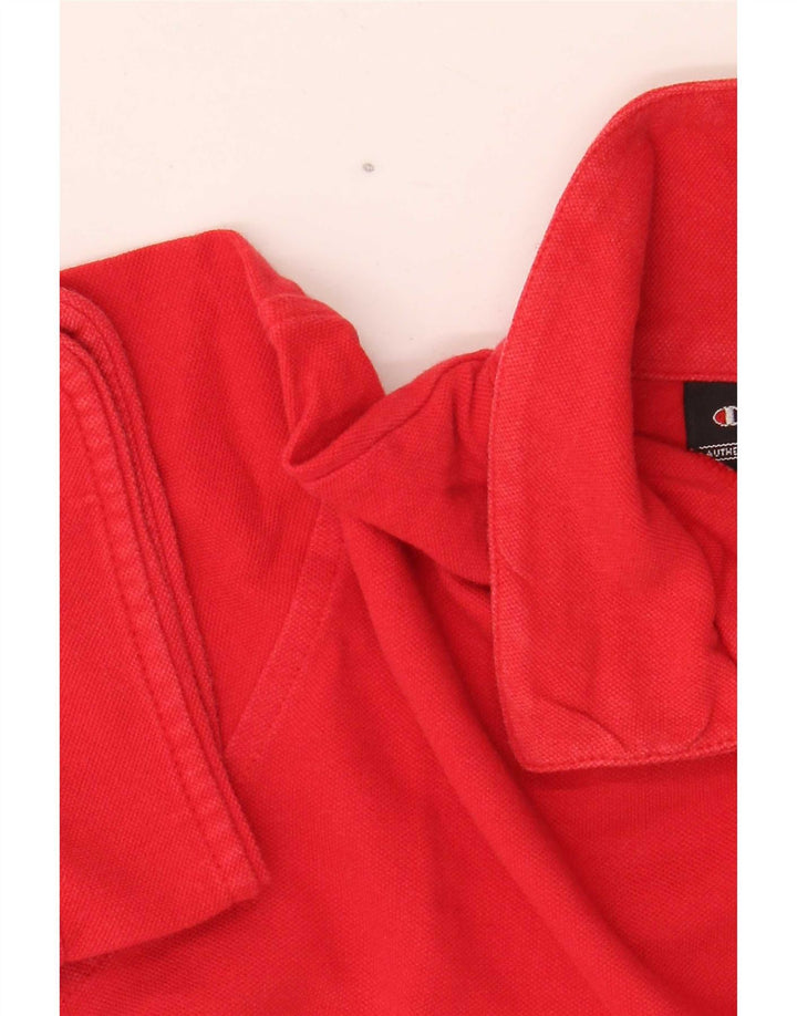 Champion Womens Crop Polo Shirt UK 14 Medium Rød Bomuld