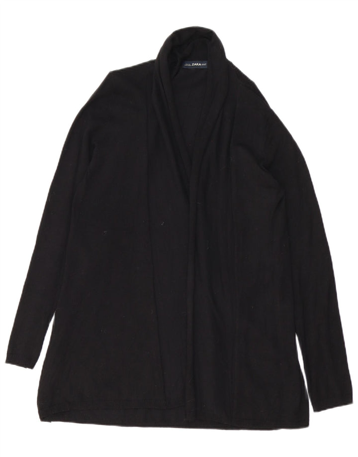 Zara Womens Open Cardigan Sweater UK 12 Medium Black