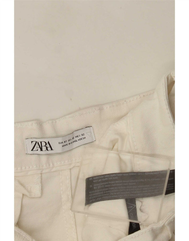 Zara Herre Chino Shorts EU 42 Large W32 Hvid Bomuld