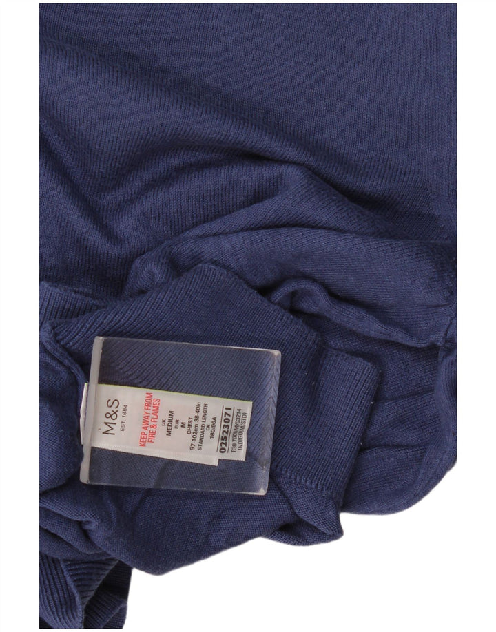 Marks & Spencer Herre V-hals sweater Medium marineblå bomuld