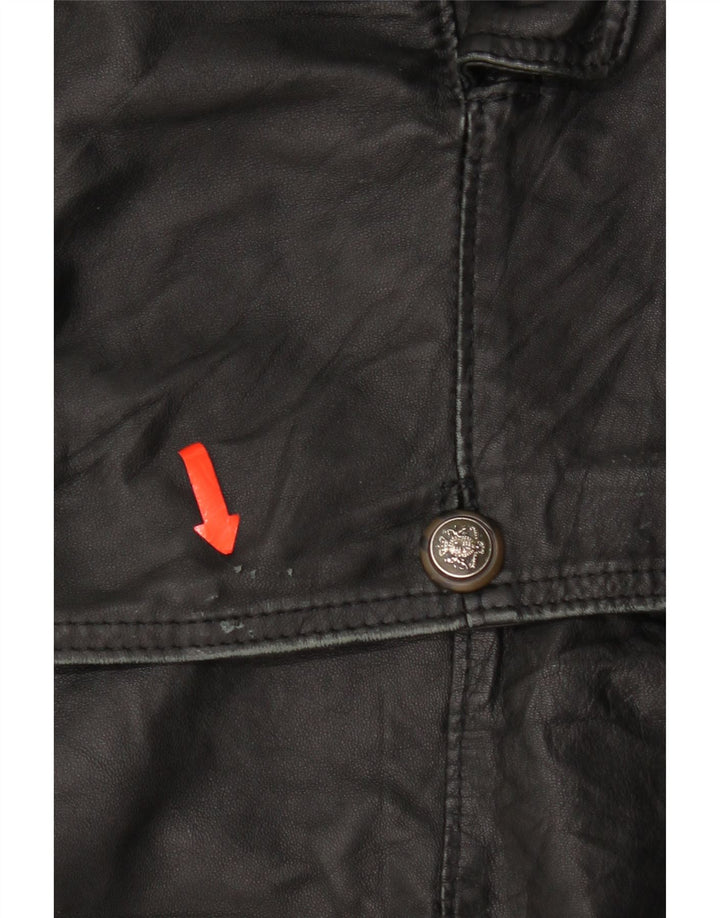 Bizzarro Herre 3 Button Blazer Jacket IT 54 2XL Sort Læder