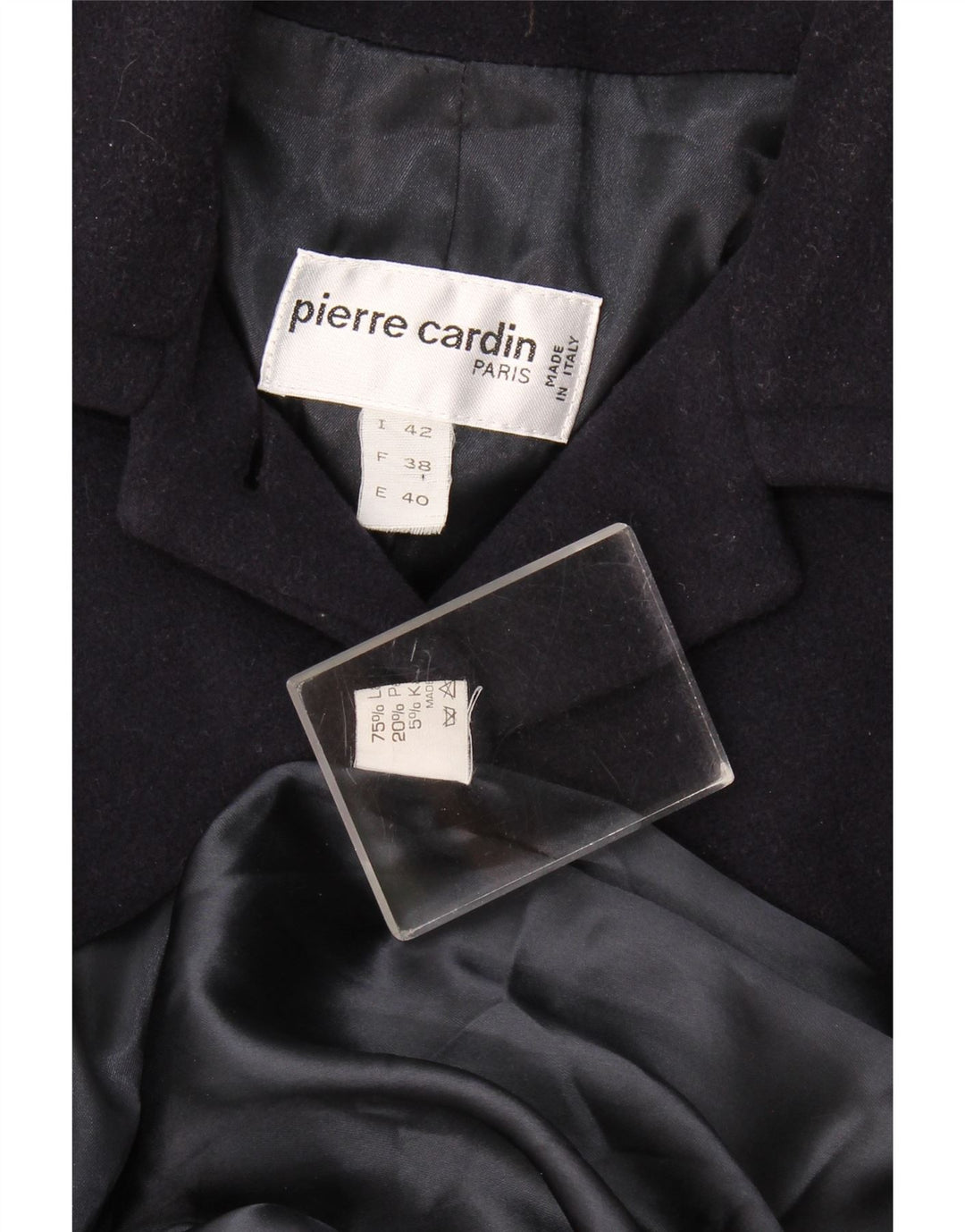 Pierre Cardin Dame Oversized Overfrakke IT 42 Medium Marineblå Uld