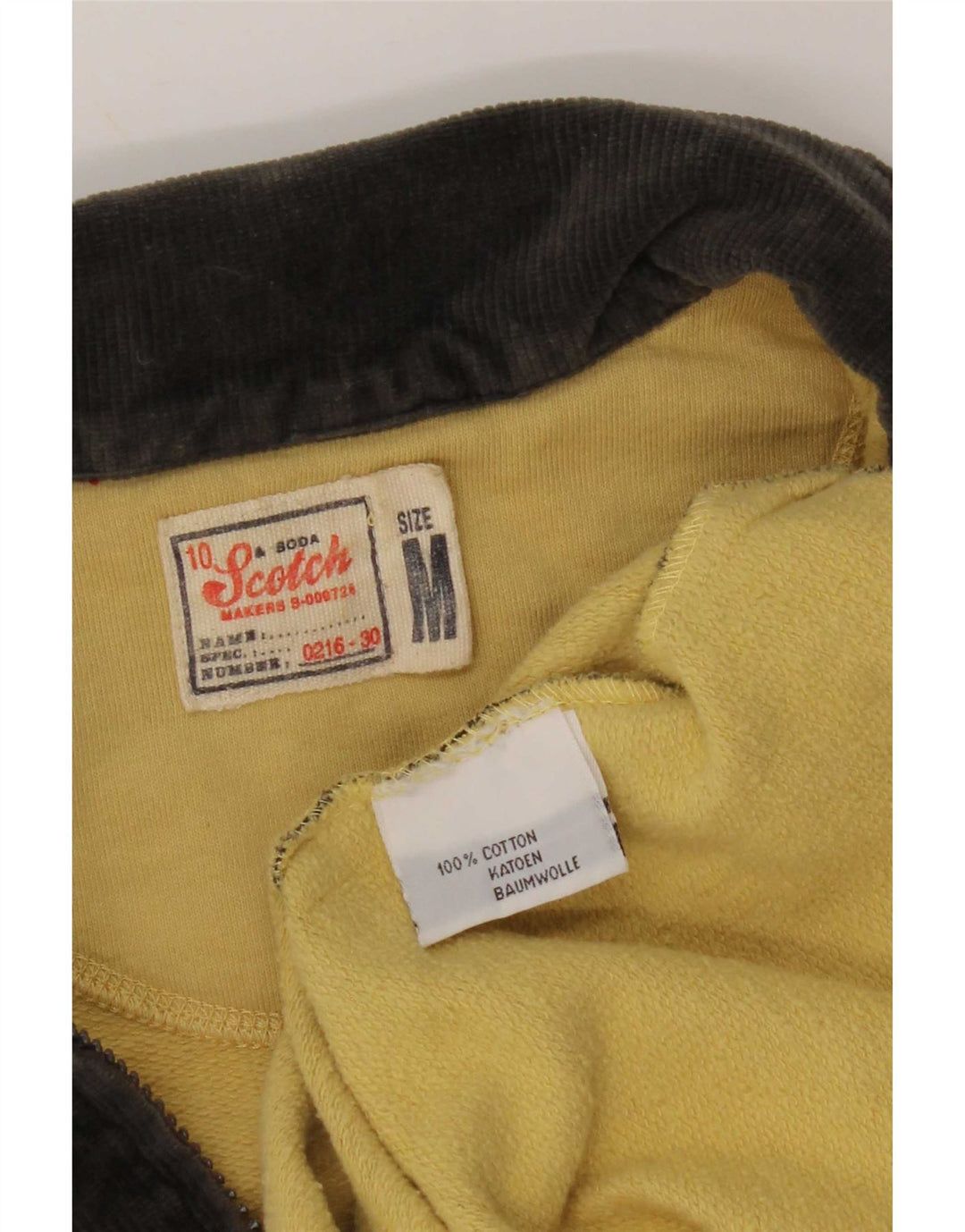 Scotch & Soda Herre Polo Neck Sweatshirt Jumper Medium Gul Ternet bomuld