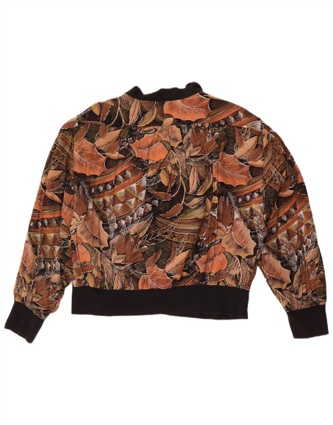 Vintage dame bomberjakke EU 40 Medium Brown Floral