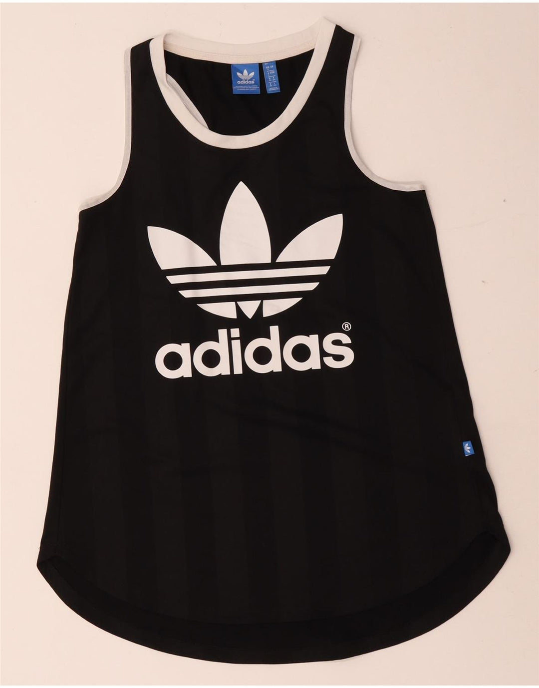 Adidas Dame Grafisk Vest Top UK 8 Small Black Polyester