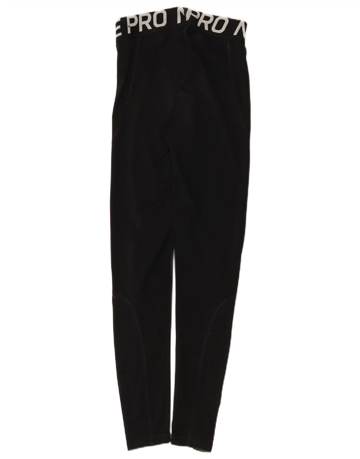 Nike Dame Dri Fit Grafiske Leggings UK 12 Medium Sort Polyester