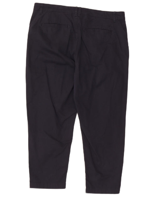 Fat Face Dame Cropped Trousers UK 16 Large W36 L25 Navy Blue Bomuld
