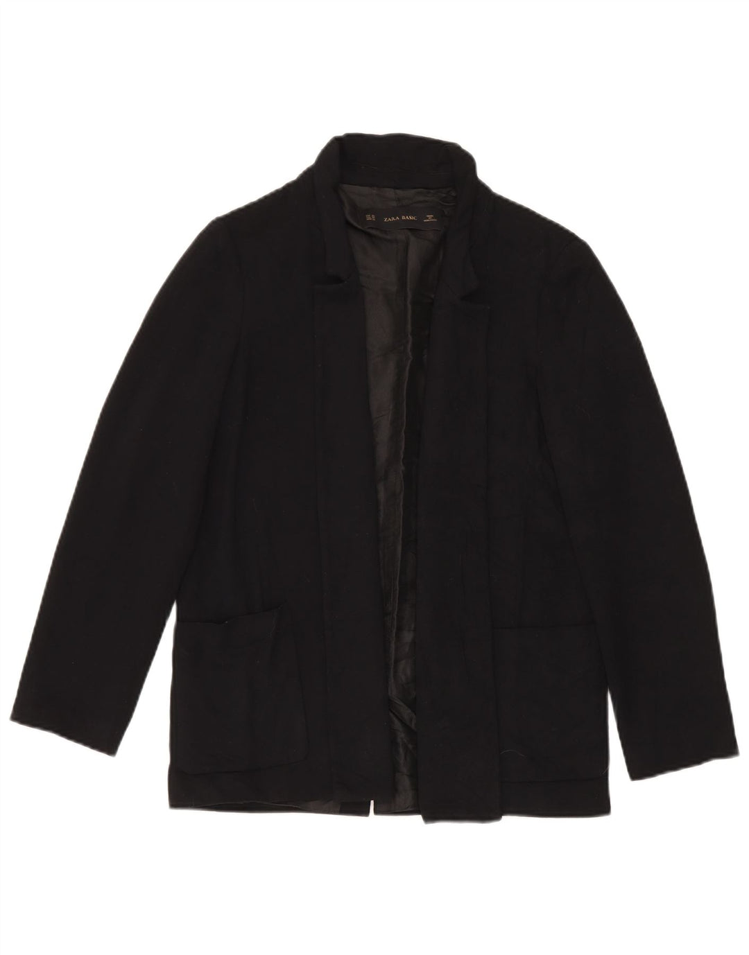 Zara Womens Open Oversized Blazer Jacket UK 6 XS Sort