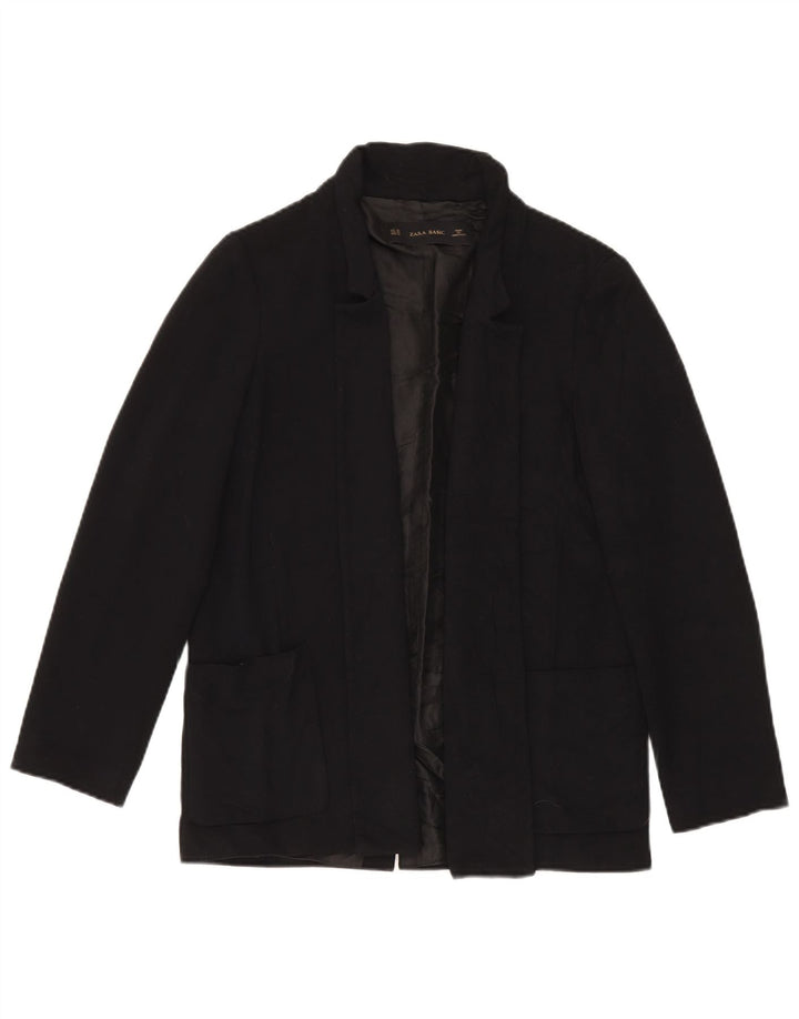 Zara Womens Open Oversized Blazer Jacket UK 6 XS Sort