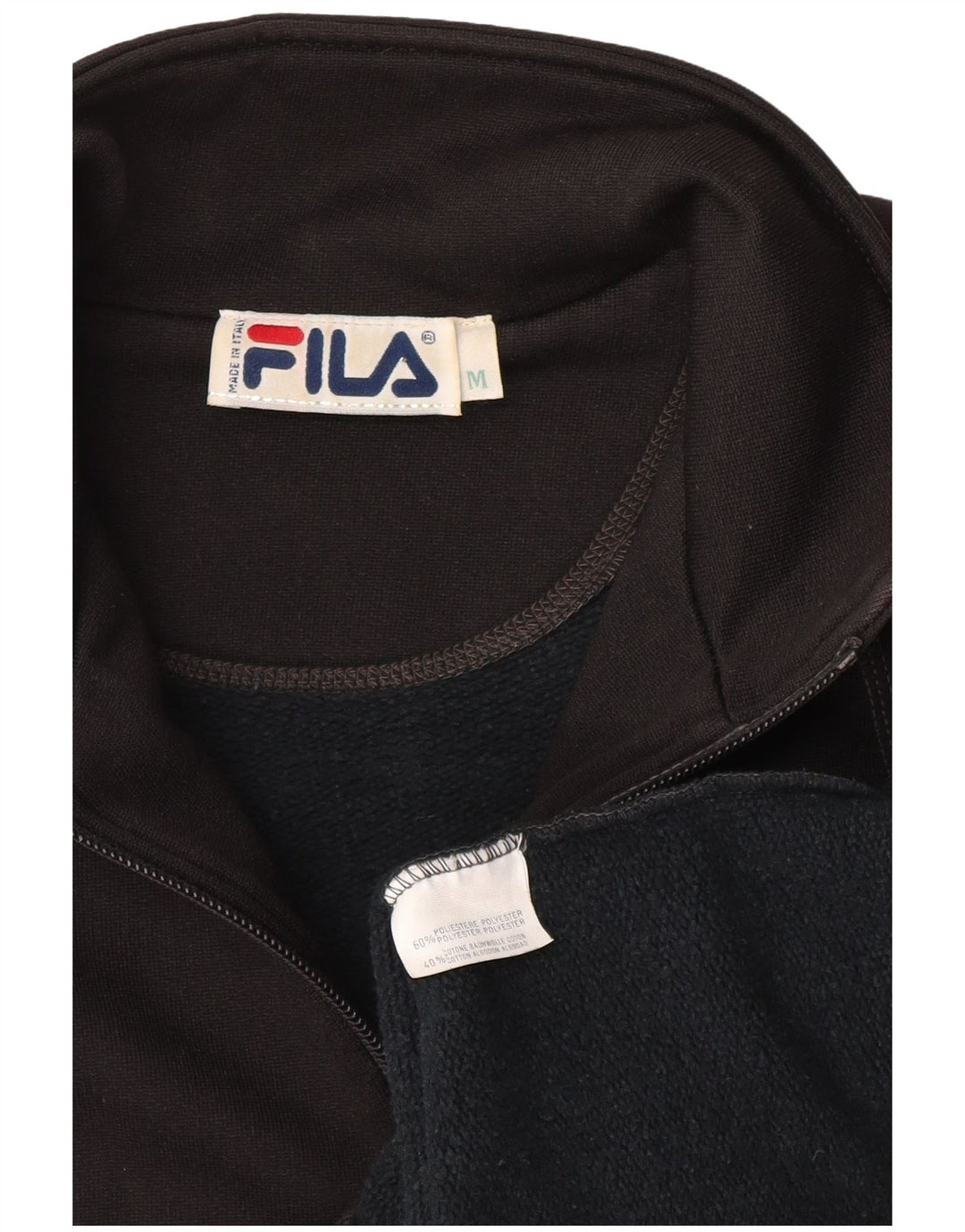 FILA Grafisk træningsdragt topjakke til kvinder UK 14 Medium Sort Polyester