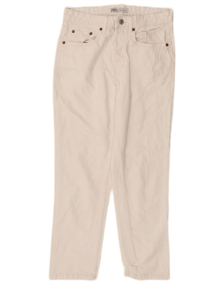 Zara Straight Jeans til mænd EU 38 Small W30 L26 Hvid Bomuld