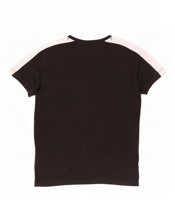 Champion Dame Grafisk T-Shirt Top UK 12 Medium Sort Colourblock