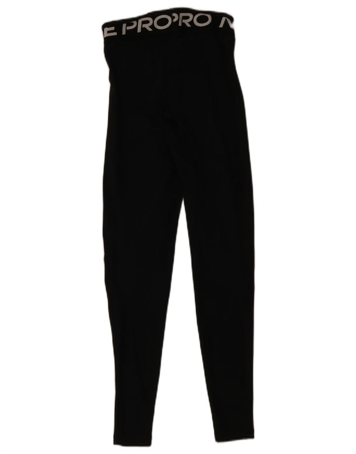 Nike Dame Dri Fit Grafiske Leggings UK 4 XS Sort Polyester