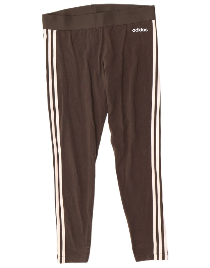 Adidas Dame Leggings UK 16/18 Stor Grå Bomuld