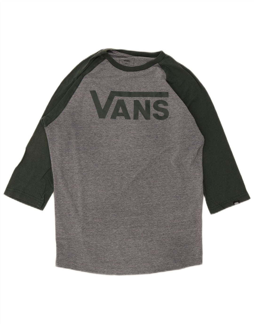 Vans Herre Custom Fit grafisk top 3/4 ærme lille grå farveblok bomuld