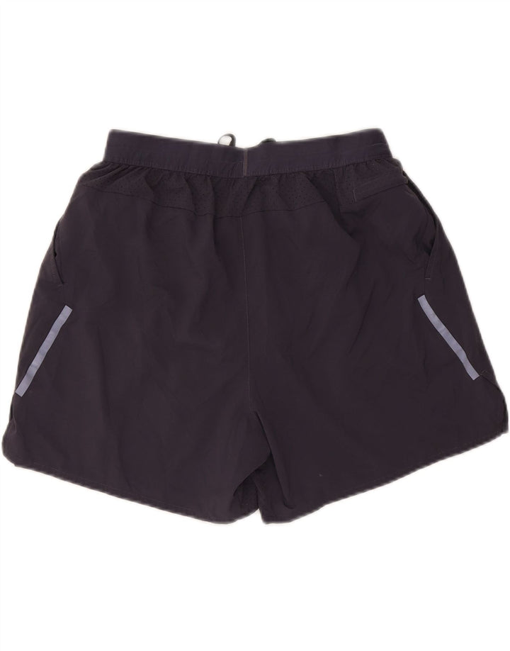 Nike Dame Dri Fit Sport Shorts UK 14 Large Navy Blue Polyester