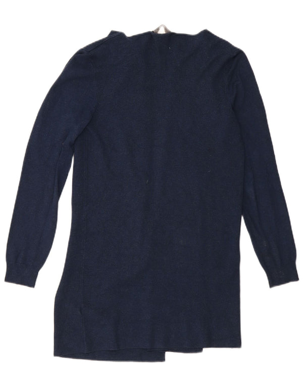 Marks & Spencer Womens Longline Open Cardigan Sweater UK 10 Small Navy Blue