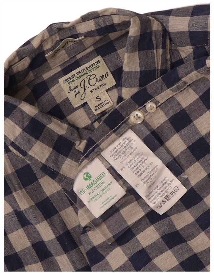 J. CREW Slim skjorte til mænd, lille marineblå Gingham bomuld