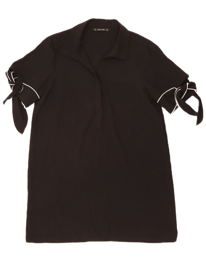ZARA Shift Dress til kvinder UK 16 Stor sort polyester