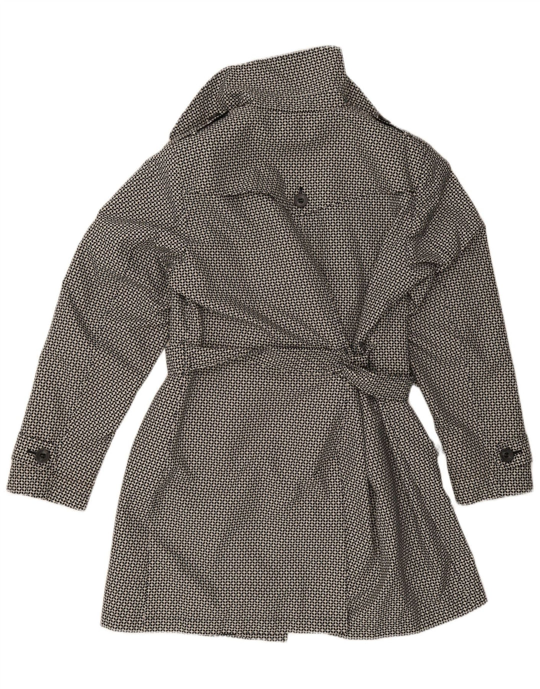 Marks & Spencer Trench Coat til kvinder UK 18 XL Sort geometrisk polyester