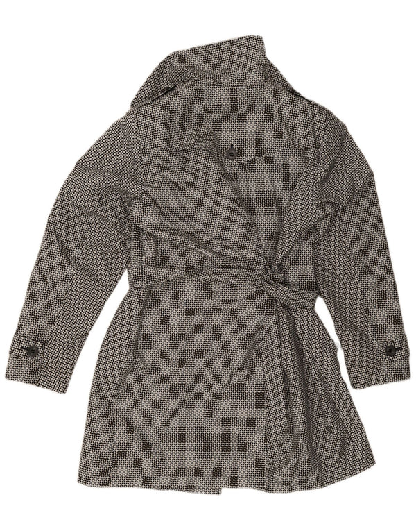 Marks & Spencer Trench Coat til kvinder UK 18 XL Sort geometrisk polyester