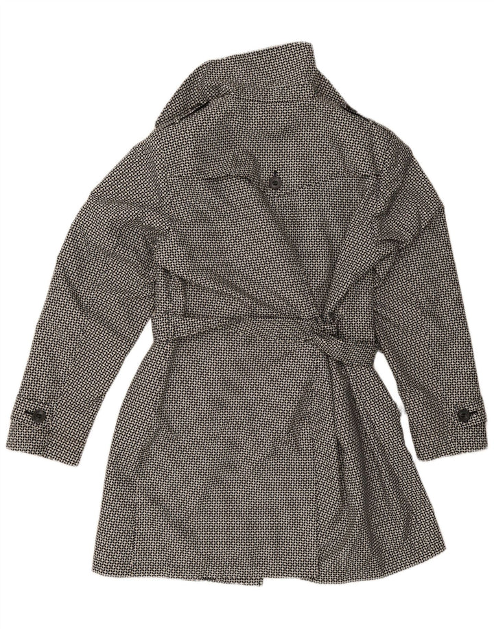 Marks & Spencer Trench Coat til kvinder UK 18 XL Sort geometrisk polyester