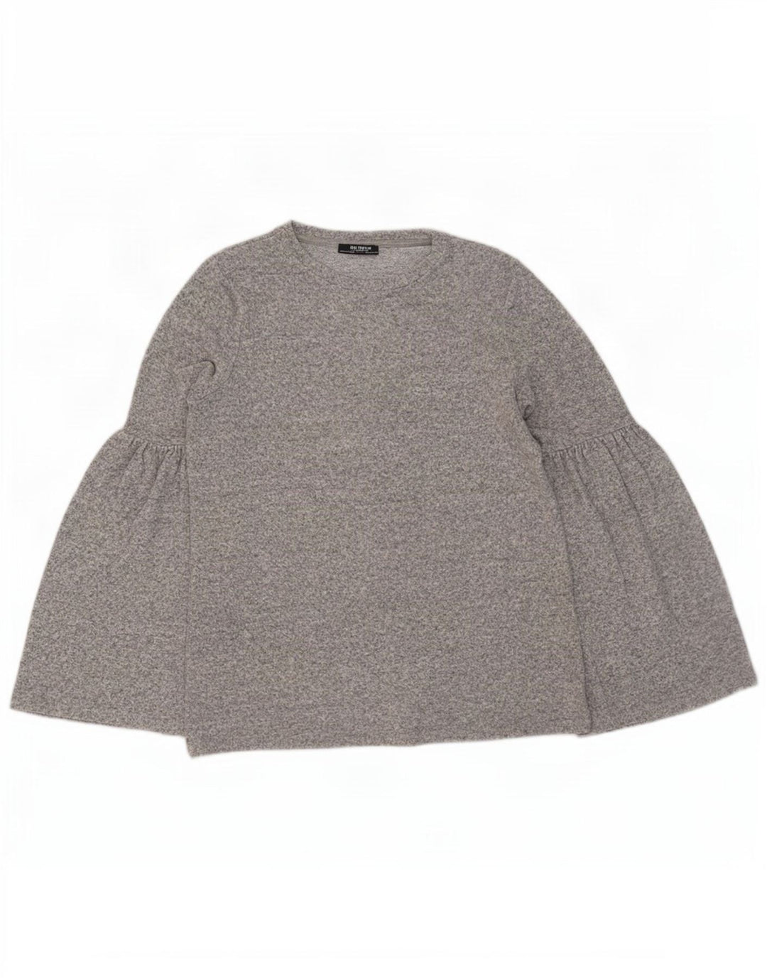 Zara Dame Trafaluc Top Langærmet UK 10 Små Grå Flecked