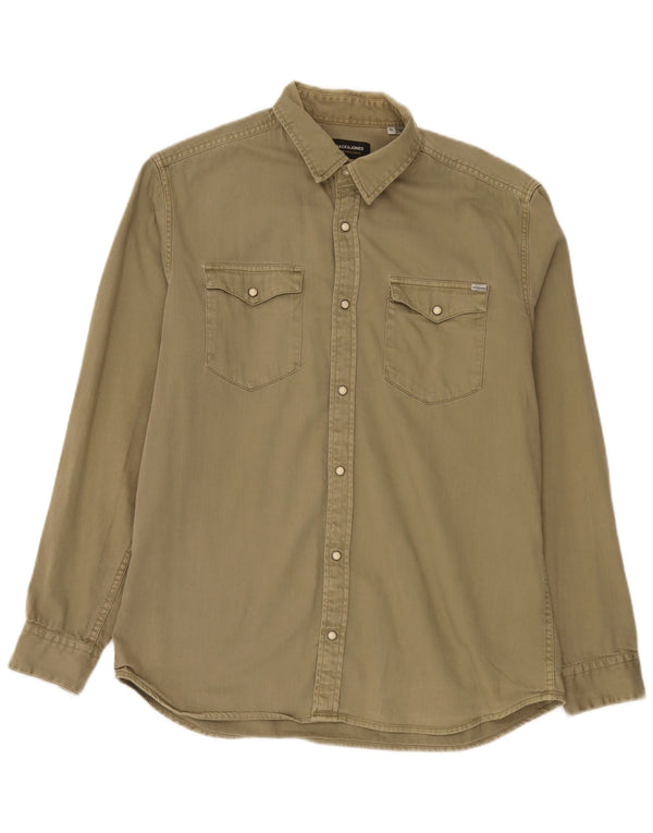Jack & Jones Herre Denim Shirt XL Khaki