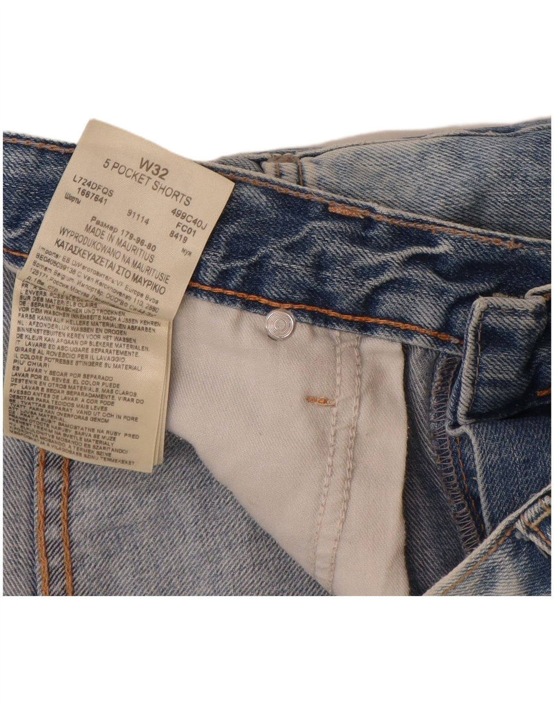 Lee Herre Denim Shorts W32 Medium Blue Bomuld