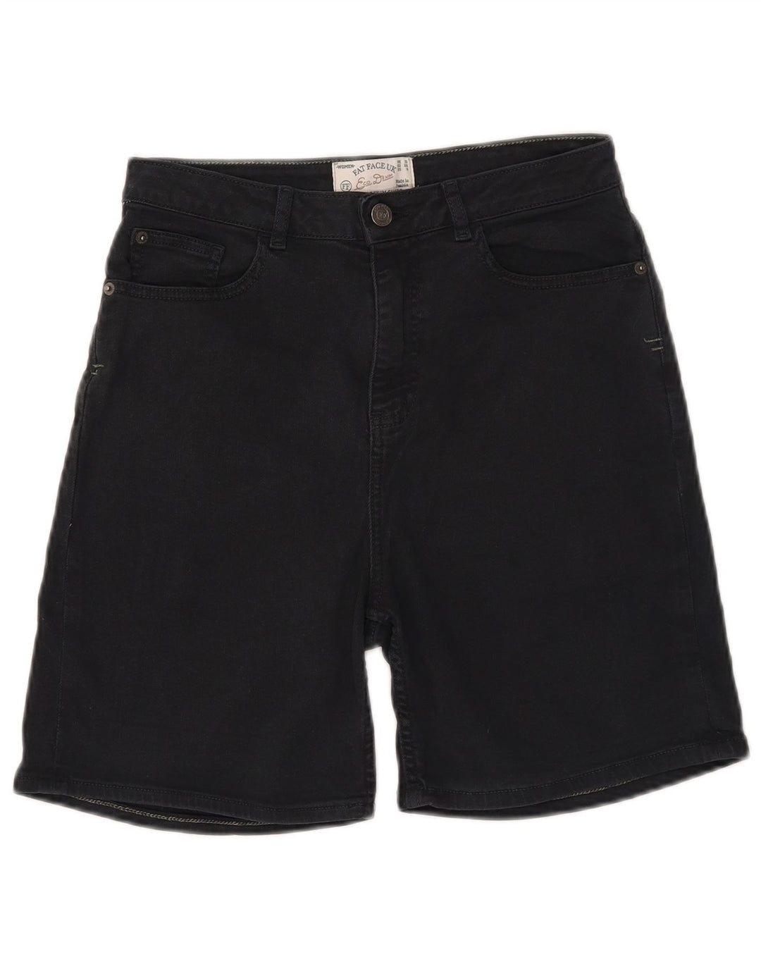 FAT FACE Dame denim Shorts UK 10 Small W26 Black