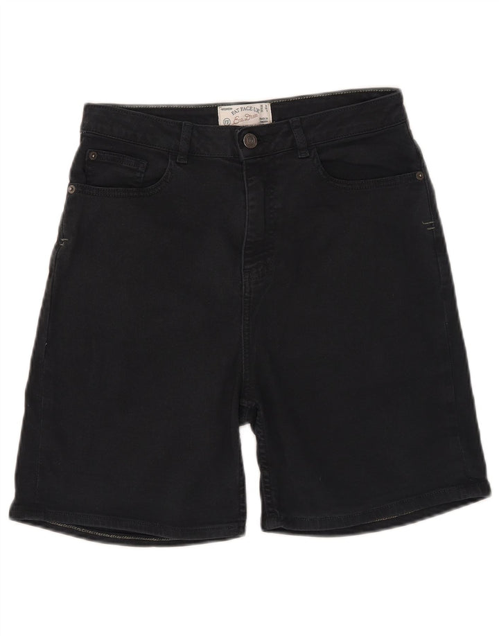 FAT FACE Dame denim Shorts UK 10 Small W26 Black