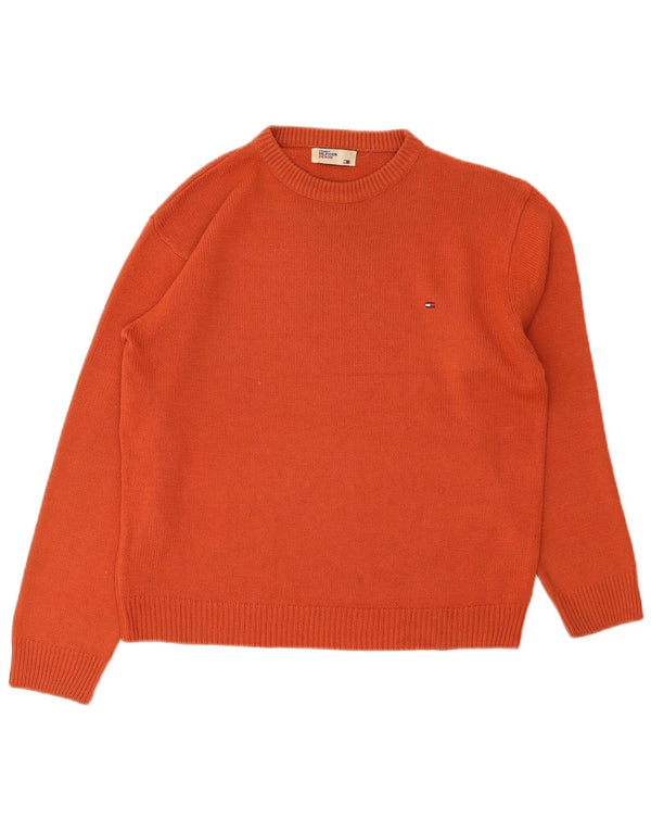 Tommy Hilfiger Herre Crew Neck Jumper Sweater Stor Orange Akryl