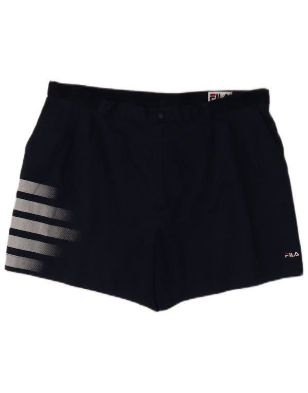 Fila Herre Pegged Casual Shorts IT 54 2XL W38 Marineblå stribet polyester