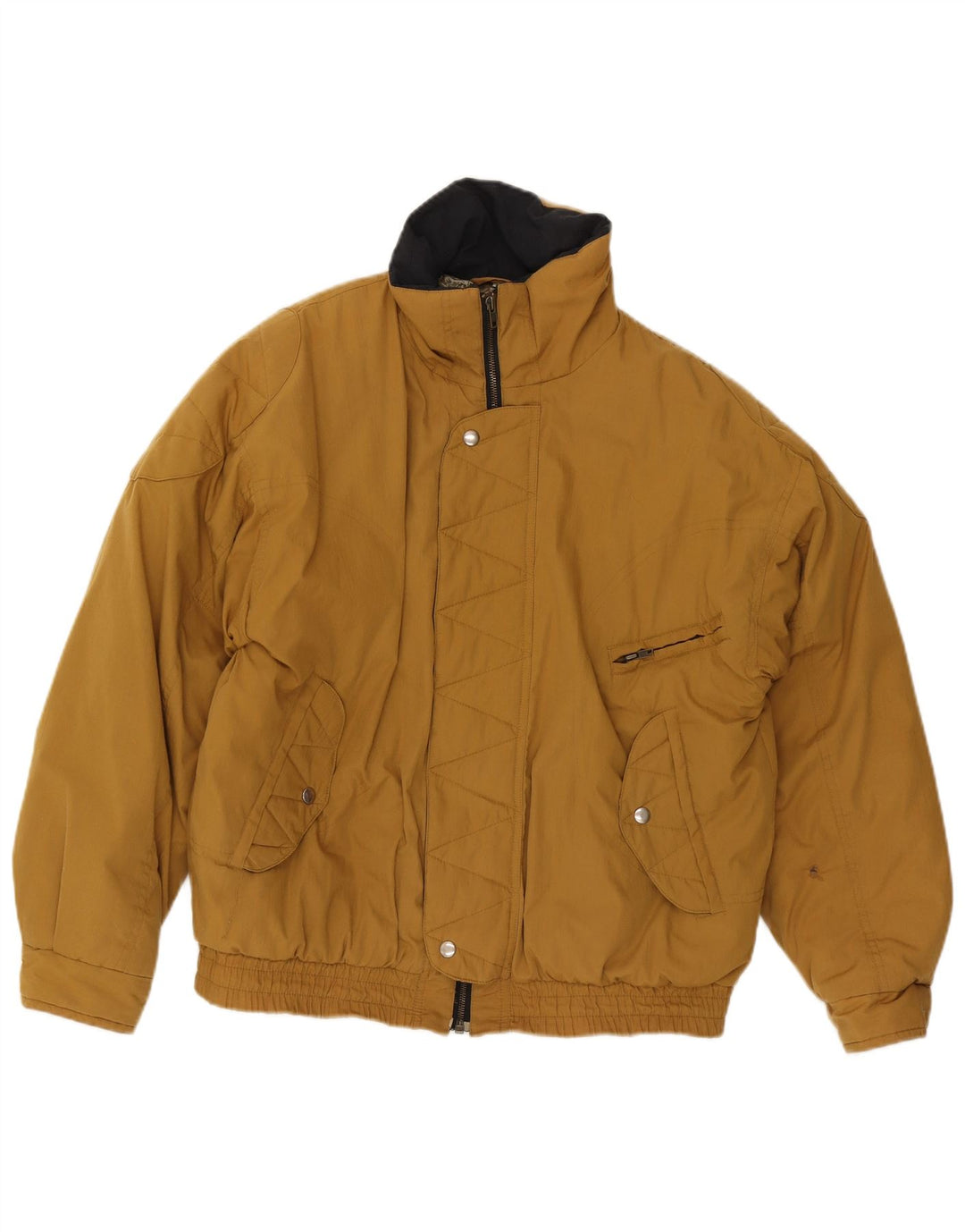 Vintage polstret bomberjakke til mænd IT 48 Medium Brun