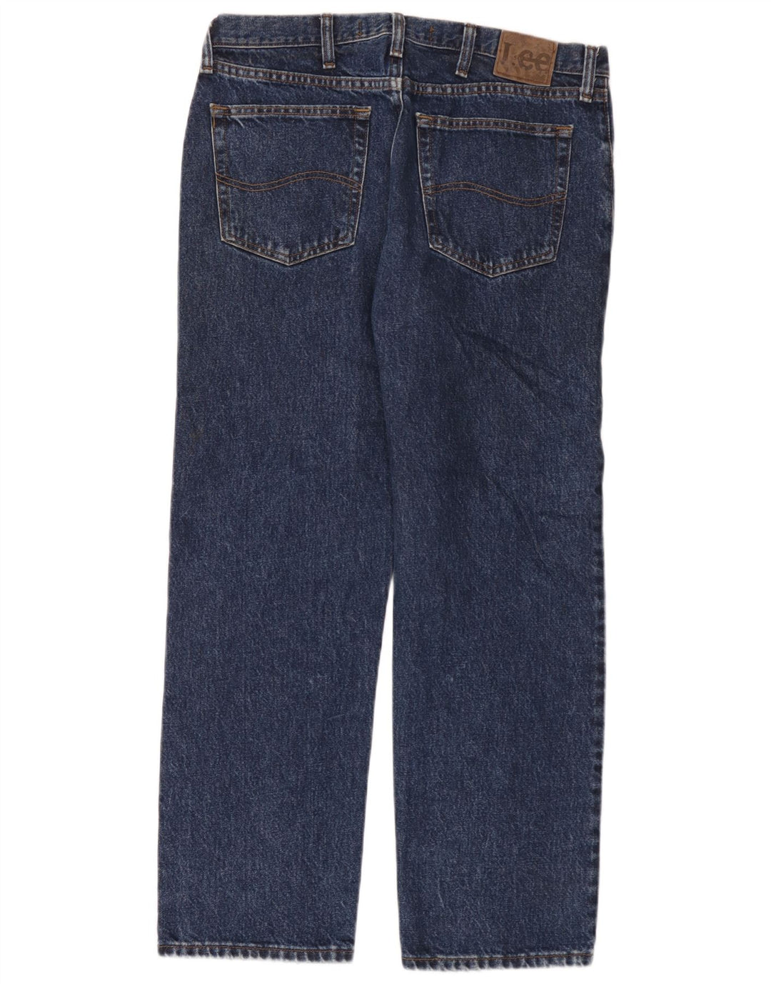 Lee Herre Regular Fit Straight Jeans W34 L29 Marineblå Bomuld