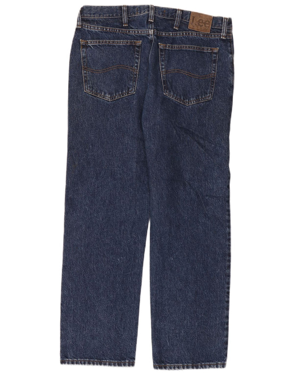 Lee Herre Regular Fit Straight Jeans W34 L29 Marineblå Bomuld