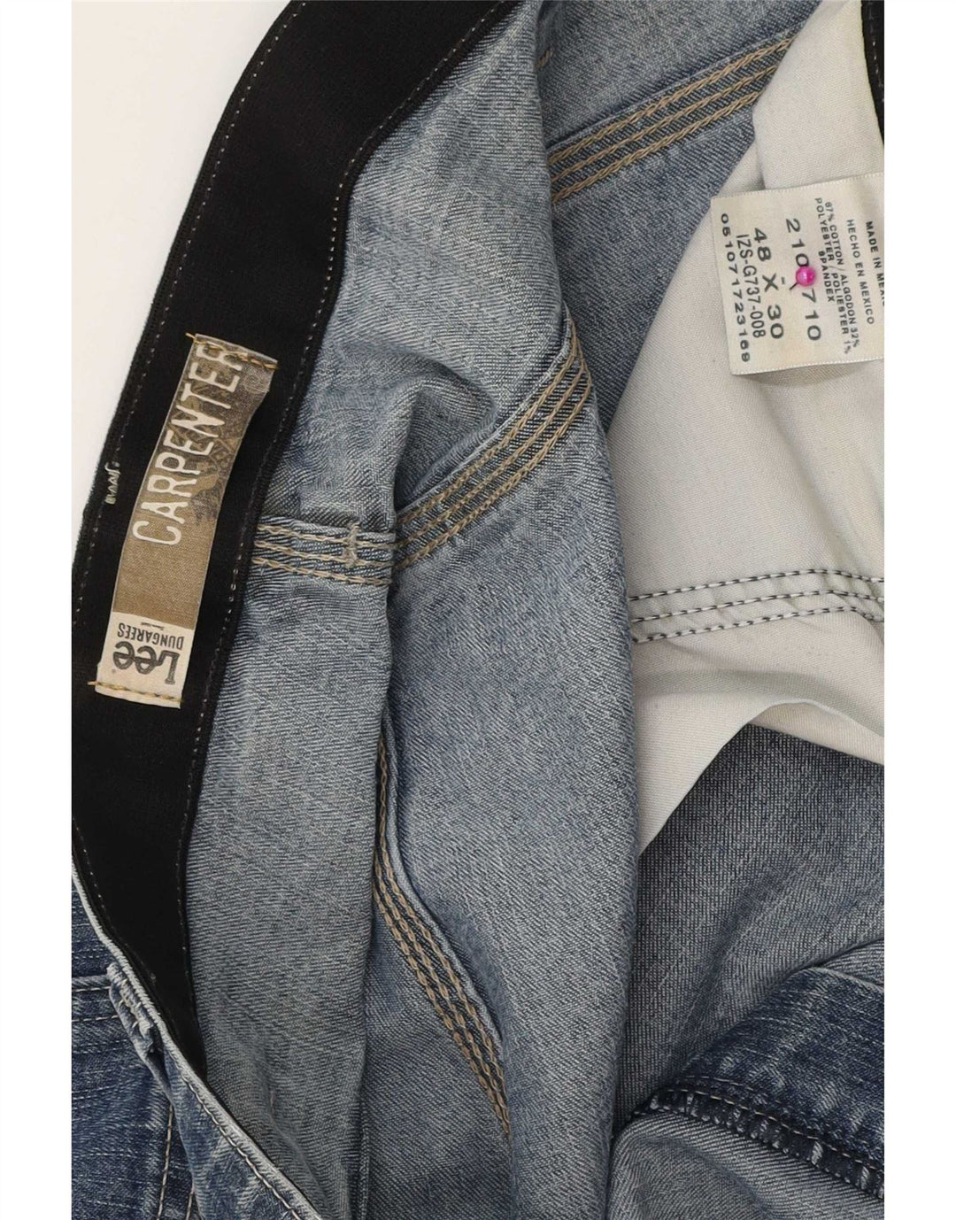 Lee Mens Carpenter Cargo Straight Jeans W48 L30 Blå Bomuld