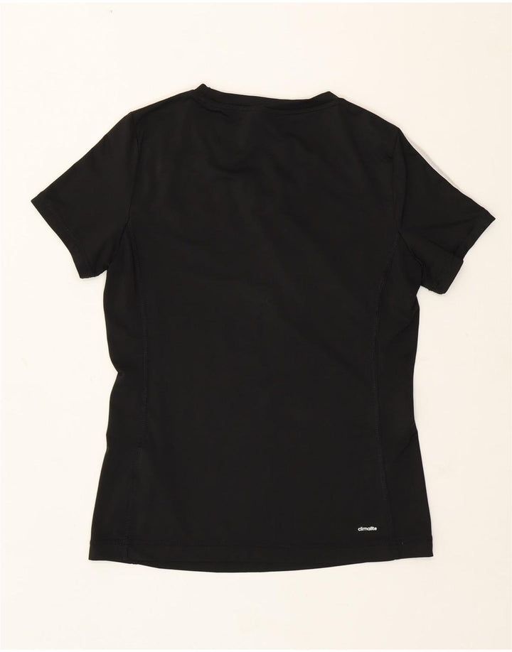 Adidas Dame Climalite T-Shirt Top UK 12/14 Medium Sort Polyester