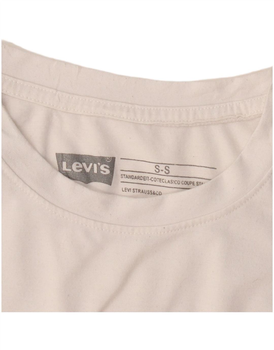 LEVI'S Dame Coupe Standard Grafisk T-Shirt Top UK 10 Lille Hvid