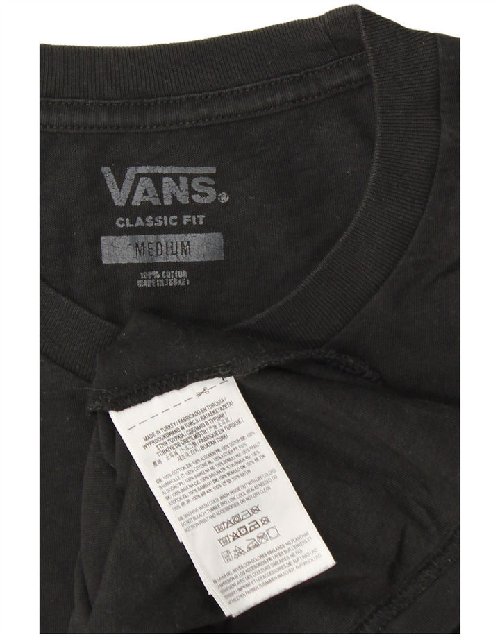 Vans Herre Classic Fit Grafisk T-Shirt Top Medium Sort Bomuld