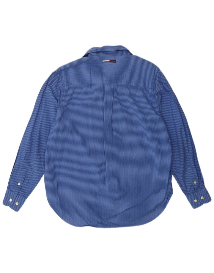 Tommy Hilfiger Dameskjorte US 8 Mellemblå stribet bomuld