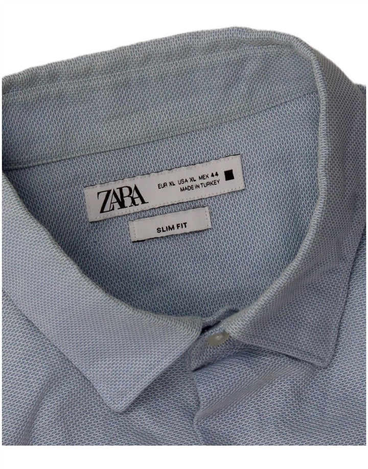 Zara Herre Slim Fit Shirt XL Blå