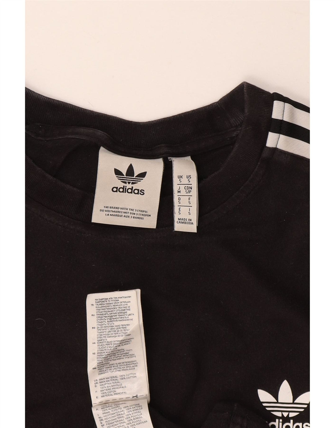 ADIDAS Herre T-Shirt Top Lille Sort Bomuld
