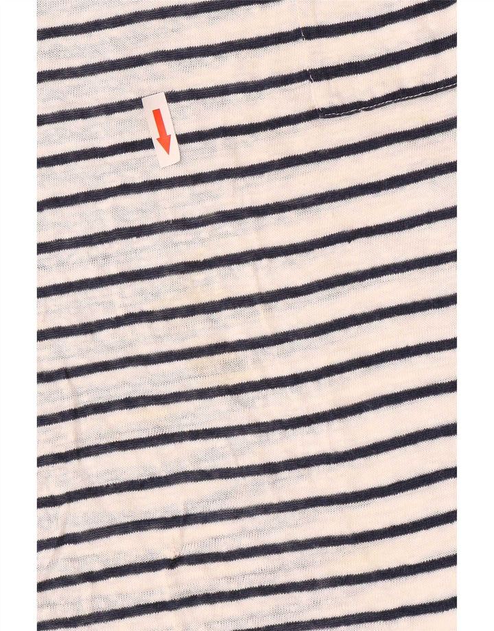 Massimo Dutti Dame T-Shirt Top UK 14 Medium Hvid Stribet