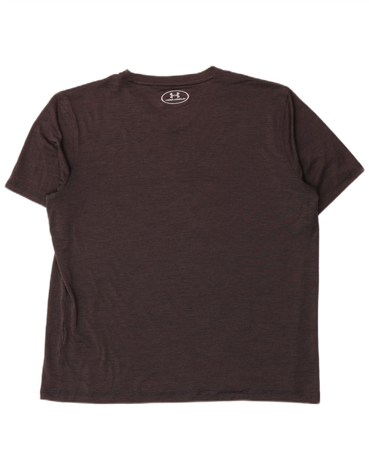 Under Armour Herre Kortærmet T-Shirt Top Stor Sort Flecked