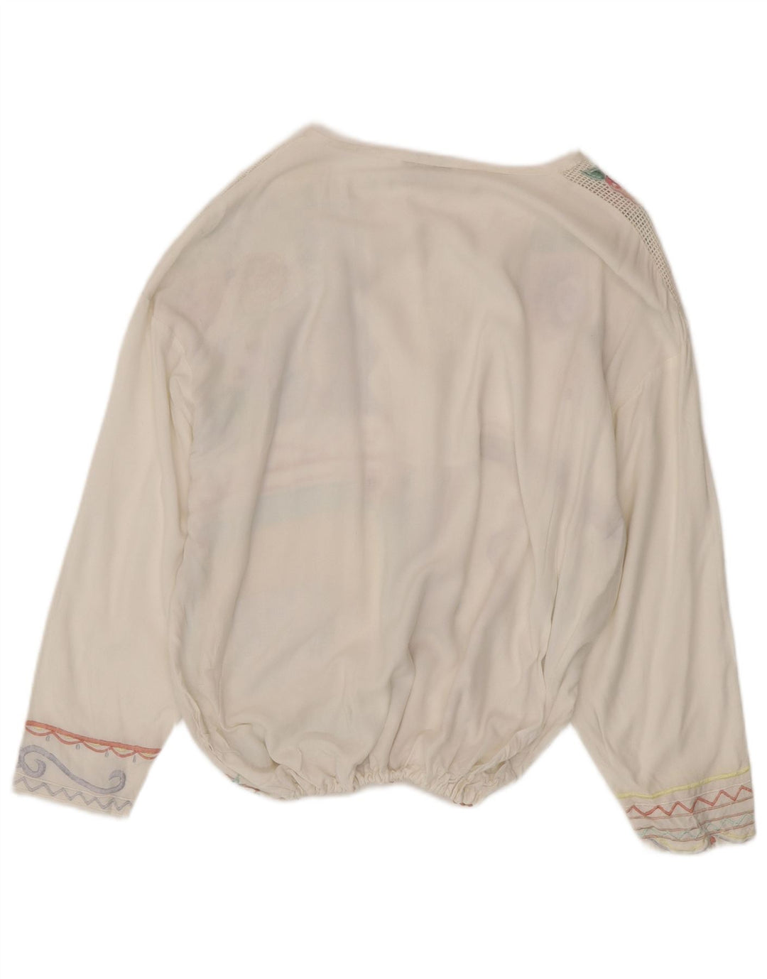 Together Dame Pullover Shirt UK 18 XL Off White Floral Viscose